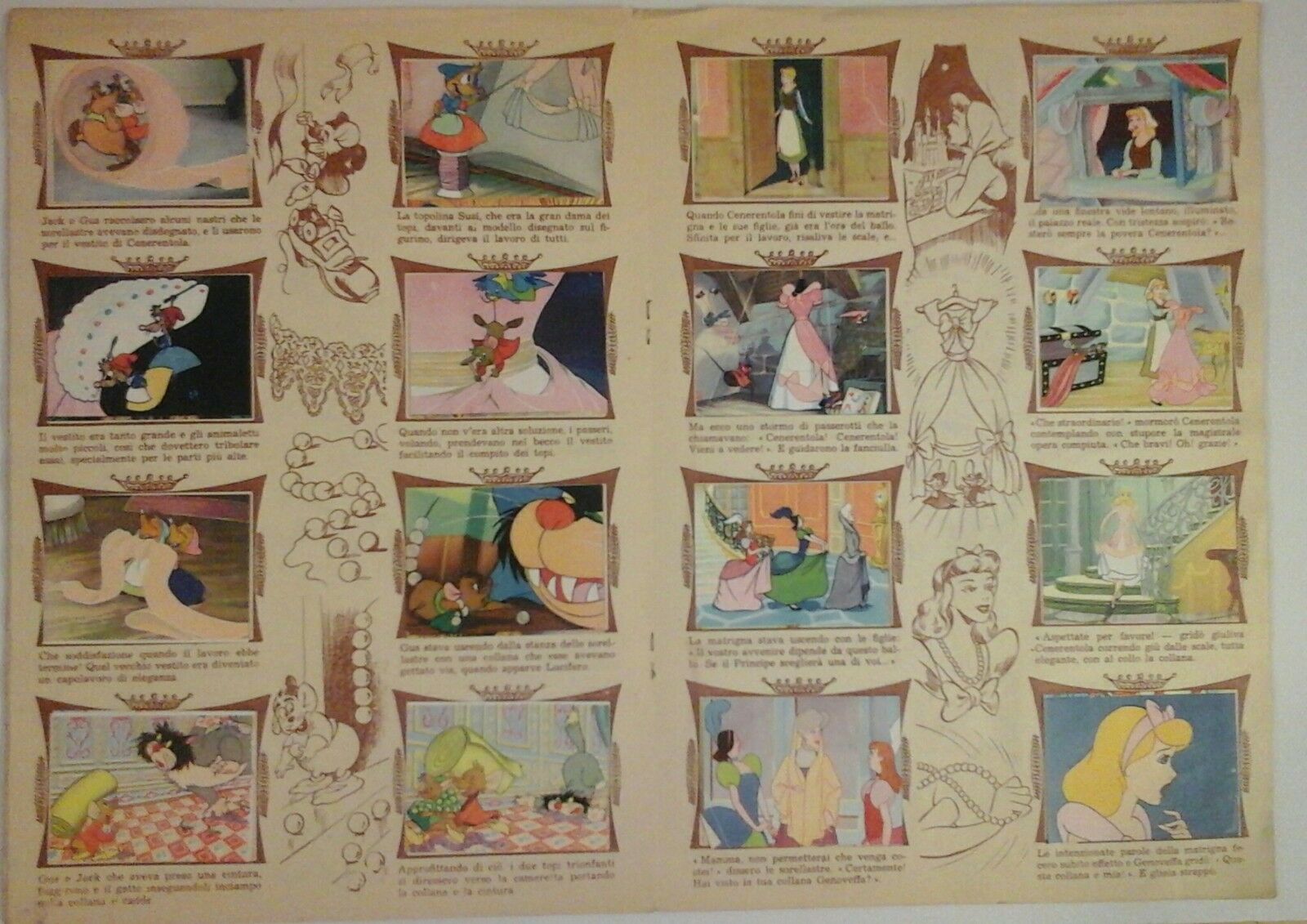 1953 Cenerentola di Walt Disney Lampo thin paper card CINDERELLA #79